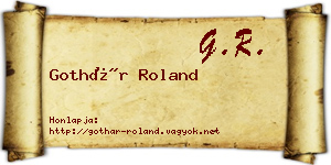 Gothár Roland névjegykártya